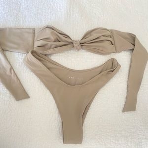 Tanlines by Sivan Ayla strapless taupe bathing suit